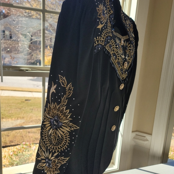 **Vintage*** Lisa Rene' rhinestone floral embroidered coat/jacket/blazer - Picture 9 of 15